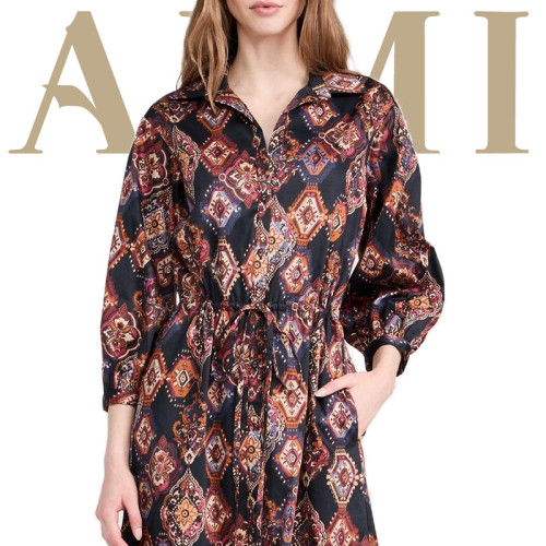 Hot Sales Fashion Geometric Floral Printed Puff Sleeve Long Beach Dress Casual Vintage Plus Size Tired Ruffle Women's Dress Skirt