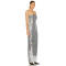 Elegant Halter Bare Shoulder Boned Bodice Side Slit Sequins Design Sexy Fashion Slim Ladies Evening Banquet Long Dress