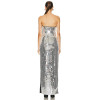 Elegant Halter Bare Shoulder Boned Bodice Side Slit Sequins Design Sexy Fashion Slim Ladies Evening Banquet Long Dress