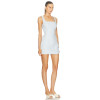 Hot Selling 2024 Custom Square Neckline Wide Back Iris Tie Natural Fibre Linen Women Mini Dress