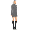 Custom women fashion sweater clothing bodycon high neck long sleeve casual knitted mini long sweater dress