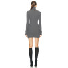 Custom women fashion sweater clothing bodycon high neck long sleeve casual knitted mini long sweater dress