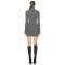 Custom women fashion sweater clothing bodycon high neck long sleeve casual knitted mini long sweater dress