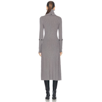 Custom women fashion sweater clothing bodycon high neck long sleeve casual knitted mini long sweater dress