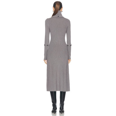 Custom women fashion sweater clothing bodycon high neck long sleeve casual knitted mini long sweater dress