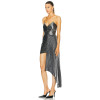 Custom Sexy Girls Evening Dresses Club Party Mini Dress Summer Vintage Shiny Wrinkle Sleeveless Women Short Dress