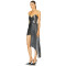 Custom Sexy Girls Evening Dresses Club Party Mini Dress Summer Vintage Shiny Wrinkle Sleeveless Women Short Dress