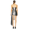 Custom Sexy Girls Evening Dresses Club Party Mini Dress Summer Vintage Shiny Wrinkle Sleeveless Women Short Dress