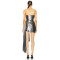 Custom Sexy Girls Evening Dresses Club Party Mini Dress Summer Vintage Shiny Wrinkle Sleeveless Women Short Dress