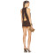 China Manufactory Ladies Fashion Ruched Crepe Fabric La Piscine Chocol Mini Dress with Beaded Accent At Hem