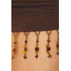 China Manufactory Ladies Fashion Ruched Crepe Fabric La Piscine Chocol Mini Dress with Beaded Accent At Hem
