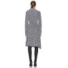 New Winter Autumn Fashion High Neck Zipper Up Checked Wool Long Sleeve Dress