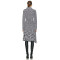 New Winter Autumn Fashion High Neck Zipper Up Checked Wool Long Sleeve Dress