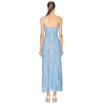 Custom Luxury Sleeveless Gowns Corset Dress Flower Lace Trim Evening Long Dresses For Women