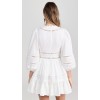 Custom Stylish Summer Casual V Neck Long Puff Sleeve Lace Pop Trim Mini Dress For Women