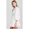Custom Stylish Summer Casual V Neck Long Puff Sleeve Lace Pop Trim Mini Dress For Women