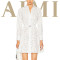 2024 Summer New Chic Fashion Cotton Print Long Sleeve Shirt With Belt Mini Dresses