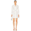 2024 Summer New Chic Fashion Cotton Print Long Sleeve Shirt With Belt Mini Dresses
