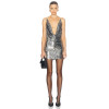 Women Summer Silver Sequins Mini Dress Sexy Strap Cross Backless Fashion Party Club Dresses Suspenders Outfits