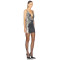 Women Summer Silver Sequins Mini Dress Sexy Strap Cross Backless Fashion Party Club Dresses Suspenders Outfits