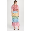 2025 New Arrival Rainbow Design Floral Print Dresses Women Slimming Fitted Girls Maxi Dresses