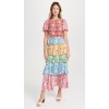 2025 New Arrival Rainbow Design Floral Print Dresses Women Slimming Fitted Girls Maxi Dresses