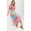2025 New Arrival Rainbow Design Floral Print Dresses Women Slimming Fitted Girls Maxi Dresses