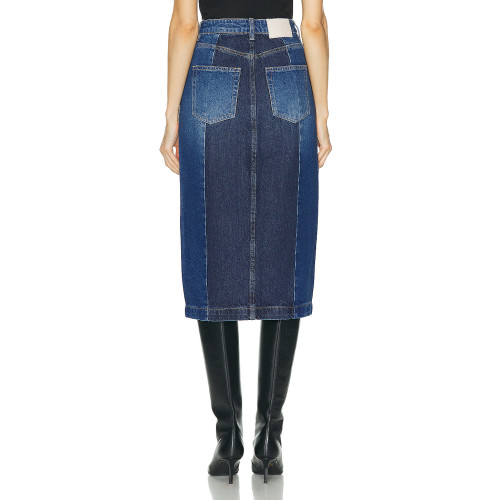Hot Sale High Quality OEM Custom High Waist Casual Split Jeans Skirt Women Elastic A-shaped Long Denim Skirt
