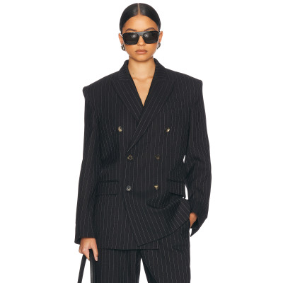 Women's Elegant High Fashion Minimalist Style Cadie Suit Jacket High Quality Double Breasted Blazer