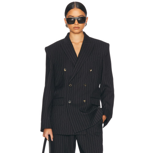 Women's Elegant High Fashion Minimalist Style Cadie Suit Jacket High Quality Double Breasted Blazer