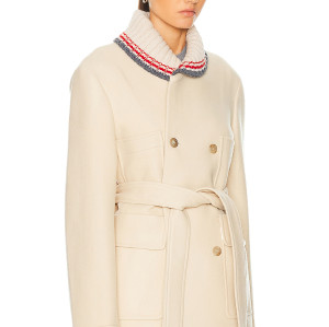 Women High Quality Casual Wool Coat Solid Color Long Wool Coat Breathable Thermal Overcoat