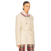 Women High Quality Casual Wool Coat Solid Color Long Wool Coat Breathable Thermal Overcoat