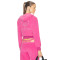 Women Custom OEM Logo velour tracksuit zip up pink hoodie joggers set rhinestone logo