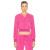 Women Custom OEM Logo velour tracksuit zip up pink hoodie joggers set rhinestone logo