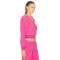 Women Custom OEM Logo velour tracksuit zip up pink hoodie joggers set rhinestone logo