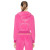 Women Custom OEM Logo velour tracksuit zip up pink hoodie joggers set rhinestone logo