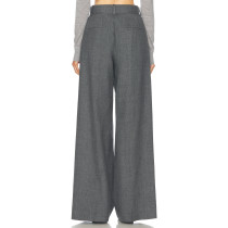 Elegant Office Lady Pants High Waist Straight Women's Trousers Autumn Zipper Fly Gray Pants For Women