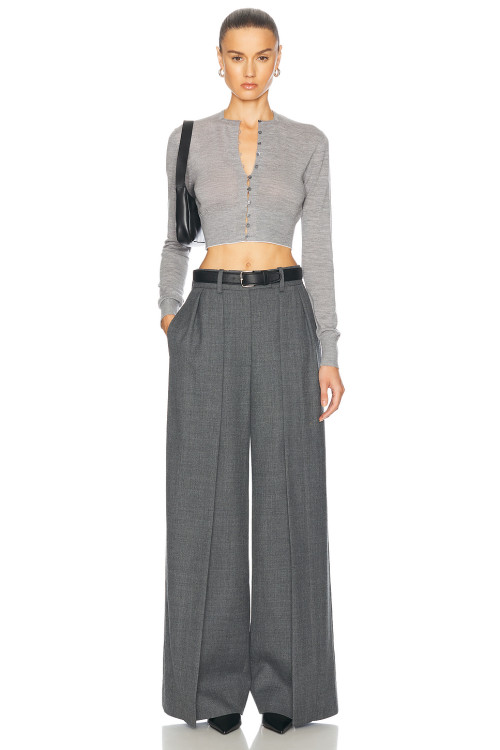 Elegant Office Lady Pants High Waist Straight Women's Trousers Autumn Zipper Fly Gray Pants For Women