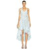 Spaghetti Strap High Low Natura Lasercut Halter Dress ligh blue Midi Lace Prom Dresses