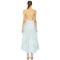 Spaghetti Strap High Low Natura Lasercut Halter Dress ligh blue Midi Lace Prom Dresses