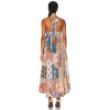 Summer women floral print  silk dress sleeveless backless high low Devi Halter Maxi Dress