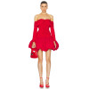 OEM Factory Off Shoulder Mini Dress Party 2024 High Waist Backless Bubble hem pleated Short Dress