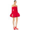 OEM Factory Off Shoulder Mini Dress Party 2024 High Waist Backless Bubble hem pleated Short Dress