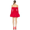OEM Factory Off Shoulder Mini Dress Party 2024 High Waist Backless Bubble hem pleated Short Dress