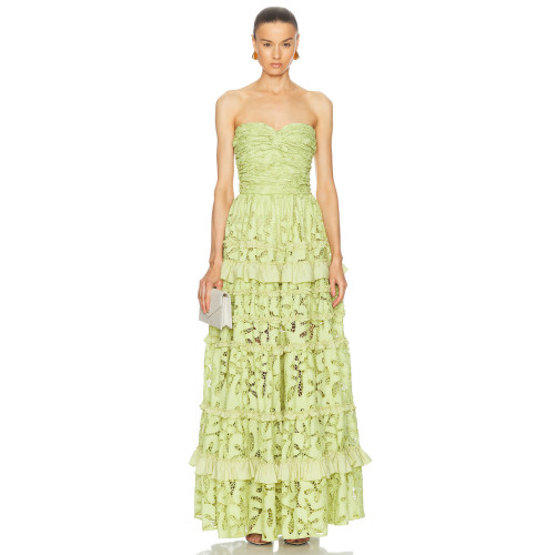 Custom Luxury Sleeveless Gowns Corset Dress Flower Lace Trim Evening Long Dresses For Women