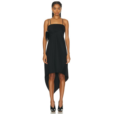 Hot Selling Custom Ruffled Cotton Sundress Midi Women High Low Asymmetrical hem Dress Samara Dress