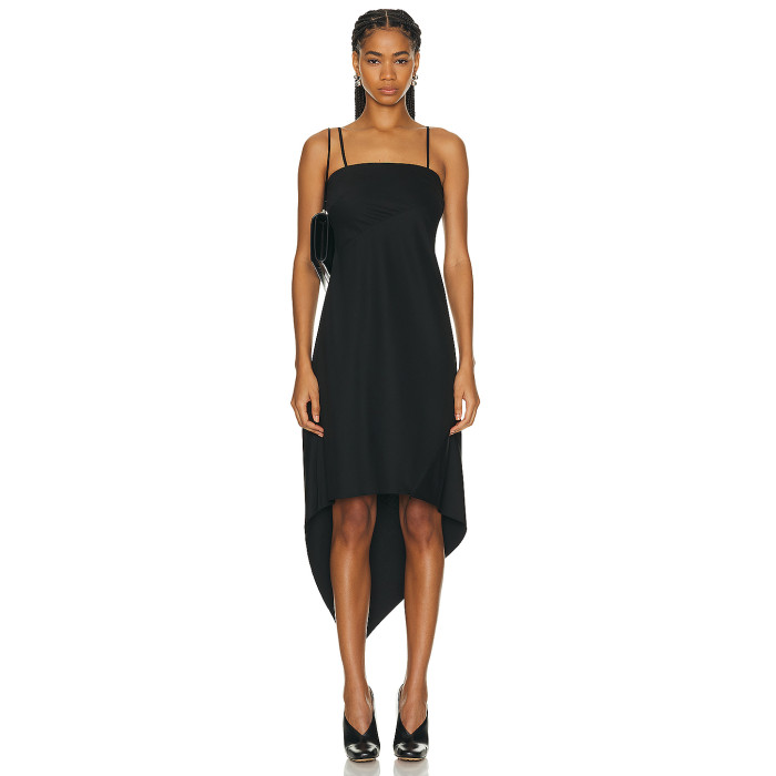 Hot Selling Custom Ruffled Cotton Sundress Midi Women High Low Asymmetrical hem Dress Samara Dress