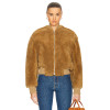 Full Sleeves Round Collar Zipper Front Luxury Baseball Jacket Custom Winter Women  Fur Coat