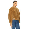 Full Sleeves Round Collar Zipper Front Luxury Baseball Jacket Custom Winter Women  Fur Coat