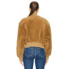 Full Sleeves Round Collar Zipper Front Luxury Baseball Jacket Custom Winter Women  Fur Coat